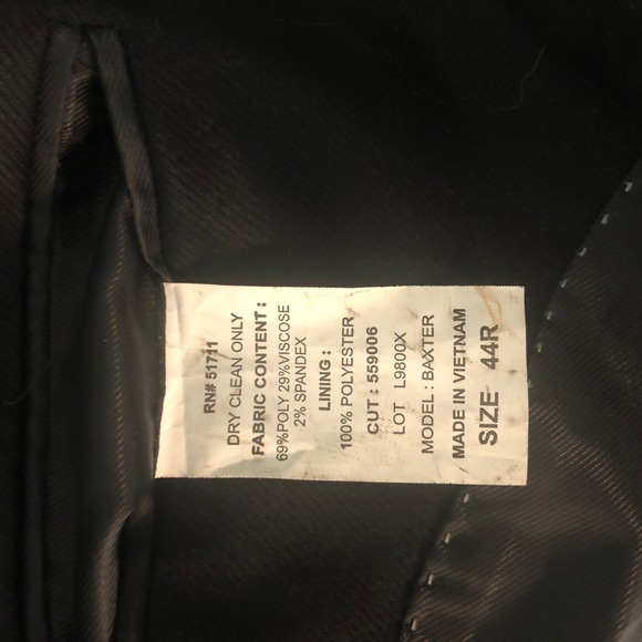 Andrew Fezza Suit Jacket Mens 44R Black Single Breast Double vent Business - Picture 7 of 9